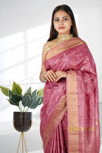 Load image into Gallery viewer, Pink Color Tussar Silk Embroidered Saree