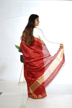 Load image into Gallery viewer, Red Color Dupion Silk Embroidered Saree