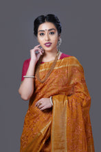Load image into Gallery viewer, Mustard Color Tussar Silk Embroidered Saree