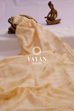 Load image into Gallery viewer, Off White Gold Embroidered Tussar Silk Dupatta