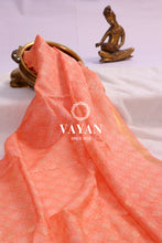 Load image into Gallery viewer, Orange Embroidered Tussar Silk Dupatta