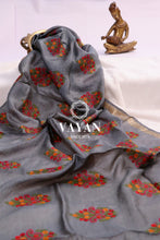 Load image into Gallery viewer, Grey Multi Embroidered Tussar Silk Dupatta